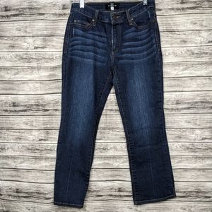 Who What Wear Dark Wash Whiskering Crop Ankle Jean Sz 4